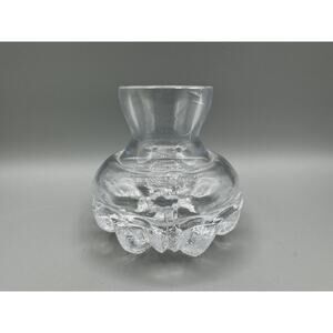 Skruf Glasbruk Sweden Full Lead Crystal Bud Flower Vase Clear Top Textured Base